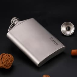 Tiartisan Titanium 260ml Alcohol Flask Outdoor Camping Ultralight Portable Whiskey Wine Bottle With Funnel