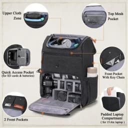 Multifunctional Dslr Camera Backpack Dual-Shoulder Photography Bag for Laptop Drone Bag with Tripod Rain Cover Access Pocket