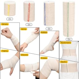 24 Rolls Self-Closure Elastic Bandage Wrap with Touch Closure, Latex-Free Compression Wrap for Legs Ankle Knee Wrist Arm Tummy
