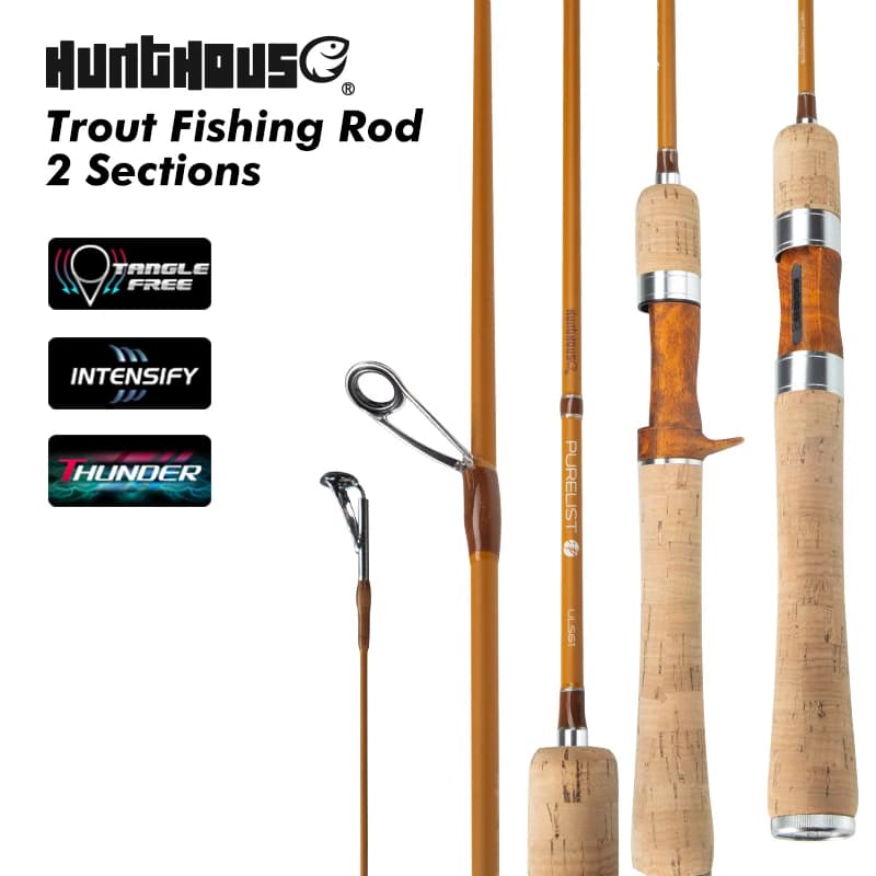 Hunthouse UL Trout Fishing Rod Casting Ultra Light Lure WT 0.2-0.8g 1.65m 1.85m Carbon Fiber 0.7mm Top Bass Pike Fish Tackle