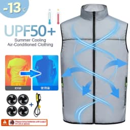 Summer Fan Vest for Construction Sites, Cooling Workwear, Refrigeration Waistcoat, Outdoor Protective Fan Jacket, Uni
