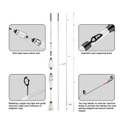 BIUTIFU Spinning Casting XUL Travel Mini Fishing Rods 1.8/1.95/2.1m Carbon Fiber 0.2-10g Ultralight Fast SolidTip For Lure Trout