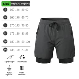 WOSAWE Summer MTB Shorts Mountain Bike Cycling Padded Shorts Multi-Pockets Road Bike Trousers Outdoor Sports 2 in 1 Short Pants