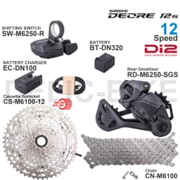 SHIMANO DEORE M6200 Di2 12 Speed Groupset SW-M6250-R RD-M6250 CS-M6100 CN-M6100 EC-DN100 BT-DN320 Original Parts