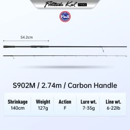 Kingdom Fortitude Keel Pro Fishing Rod 2.26m 2.46m 2.59m 2.74m 2.59m 2.76m 3.2m 3.6m RF Action Fuji A Long Casting Fishing Rods