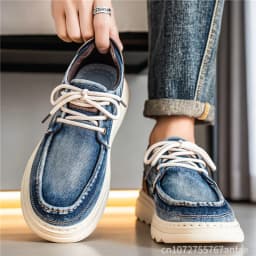 2026 New Men's Breathable Canvas Loafers Lightweight Denim Slip-On Sneakers, Casual Walking Flats for Spring/Summer