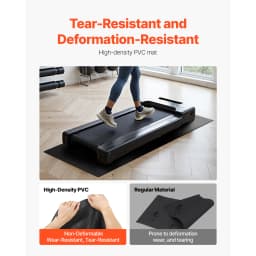 SucceBuy Treadmill Mat for Carpet Floor Exercise Equipment Mat for Elliptical Walking Pad High Density PVC Protector for Home