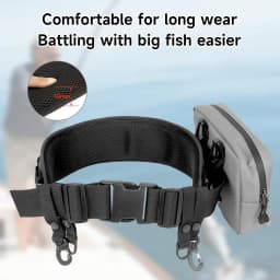 SANLIKE Fishing Belt Rod Holder Wading Fly Fishing Belt Kit Adjustable Fighting Waist Belt with Detachable Tackle Bag