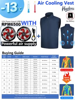 Unisex Stand Collar Sleeveless Air Cooling Vest with 4/3/2 Back Built-in USB Powerful Fans,Breathable Summer Waistcoat