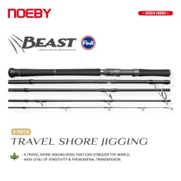 NOEBY Beast Travel Shore Jigging Rod 2.9m 5-Piece Portable Spinning Rod Max Lure 80g Fuji Components Saltwater