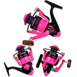 Spinning Rod and Reel Combo for Bass Pesca Mini Telescopic Fishing Rods 1.5M 1.8M 2.4M Metal Spool Fishing Reels Set Pink Girl