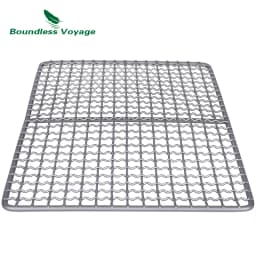 Boundless Voyage Titanium Grill Net Durable Baking Steak Pork Charcoal BBQ Net for Outdoor Beach Hiking Picnic Camping Cookware