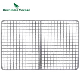 Boundless Voyage Titanium Grill Net Durable Baking Steak Pork Charcoal BBQ Net for Outdoor Beach Hiking Picnic Camping Cookware