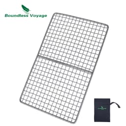 Boundless Voyage Titanium Grill Net Durable Baking Steak Pork Charcoal BBQ Net for Outdoor Beach Hiking Picnic Camping Cookware