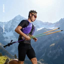 AONIJIE 2pcs Trekking Poles Folding Walking Stick Quick Lock Hiking Cane Carbon Fibers Adjustable Ultralight Walking Pole
