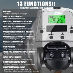 SAMOLLA New Large Electronic Fishing Reel Solar+Usb charging Large Display Screen Temperature/Air Pressure Baitcasting Reel