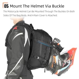 Rhinowalk Motorcycle Storage Backpack Waterproof 23L Motorbike Helmet Bag Riding Travel Luggage Bag with Magnetic Closure