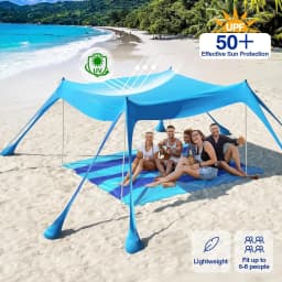 New Lycra Camping Sun Shelter UPF50+ Pop Up Beach Tent Outdoor Shade Beach Canopy for Camping Fishing Backyard Fun or Picnics