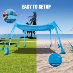New Lycra Camping Sun Shelter UPF50+ Pop Up Beach Tent Outdoor Shade Beach Canopy for Camping Fishing Backyard Fun or Picnics