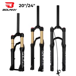 BOLANY Suspension Fork Mountain Bicycle 20/24 Inch Disc Brake Straight Tube Travel 100mm MTB Air Fork For Bicycle Accessoires