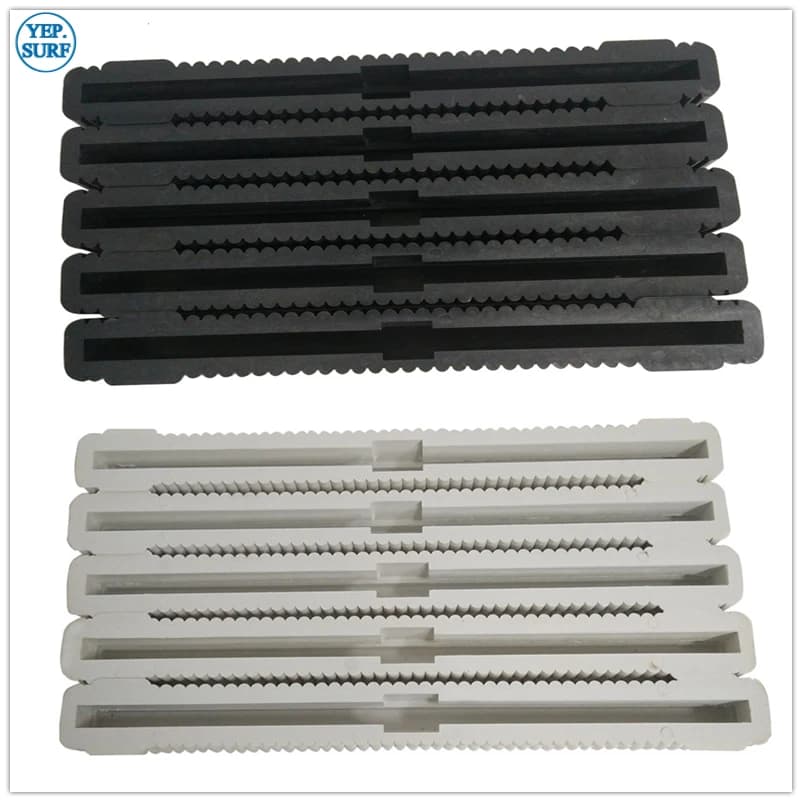 Surf Longboard Fin Box, Black, White, 10 "Length, Long Fins
