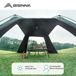 BISINNA 6-8 Persons One-touch Dome Tent Vinyl Coated Canopy Waterpoof Sunshade Shelter for Family Camping Travel Outdoors