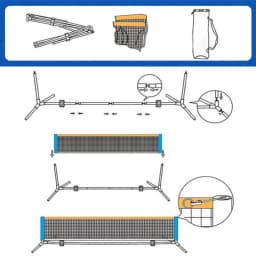 10ft Amazon Metal Frame Pickleball Net Portable Pickleball Rack, Tennis Rack Cover