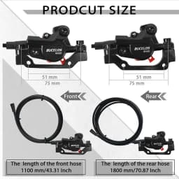 BUCKLOS Power Off Electric Bicycle Brakes 2 Piston with G3 Rotor E-Bike Hydraulic Disc Brake Set Aluminum Alloy Bike Brakes