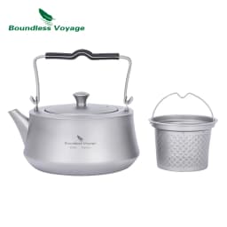 Boundless Voyage 800ml Titanium Kettle with Infuser Ultralight Stovetop Teapot with Filter for Loose Tea Outdoor Water Boiler