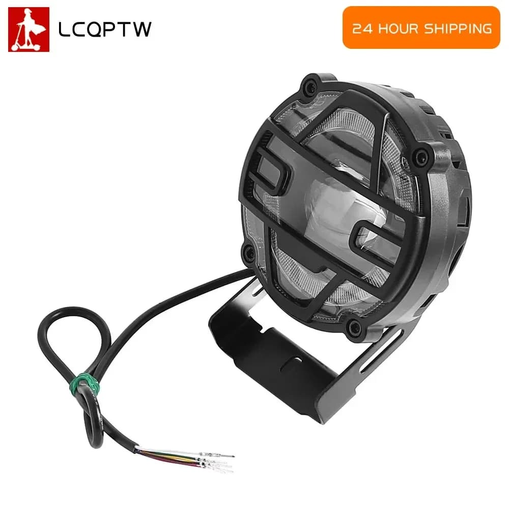 Electric Scooter Front Light 36V 48V Headlight Lamp Snowmobile Off-road Vehicle Horn Headlight Aluminum Alloy Portable Part