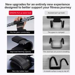 2PC Non-Slip Weight Lifting Hookspremium Pair of Straps Weightlifting Deadlift Chin Pull Up and Exercise Fitness Hook Training