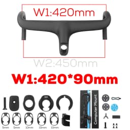 ULLICYC T4 ULTRA Road Bike Full Carbon Fiber Internal Cable Integrated Bicycle Handlebar Cockpit For 360mm-380mm With Mount
