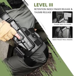 Level III G17 Drop Leg Holster,Fits G17/G19 (Gen 3-5),G22/G23/G31/G32 (Gen 3-4),G19X/G44/G45,Right Hand Holster