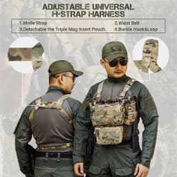 VOTAGOO Chest Equipment - Tactical Chest Equipment, Molle Modular Micro Combat Chest Equipment Adjustable and Detachable