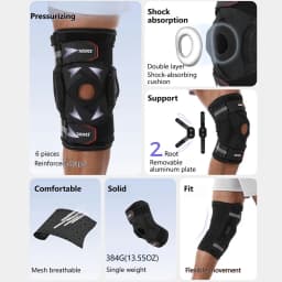 AOLIKES 1PCS Hinged Knee Brace Dual Side Stabilizers Knee Support for Knee Pain Relief Arthritis Meniscus Tear Injury Recovery