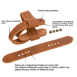 Upgraded Cowhide Leather Shotgun/Rifle No-Drill Harnessed Buttstock Holder Sling Mount