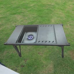 outdoor Camping Table Sink Basin Stainless Steel Camping Sink Camping Table Sink for Cooking Fishing Barbecue Outdoor Supplies
