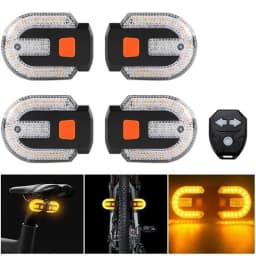 A51Q-Alarm Integrated 4Pcs Turn Signals For Bicycles With Remote Control/Waterproof Strobe Bike Tail Light Rear Light