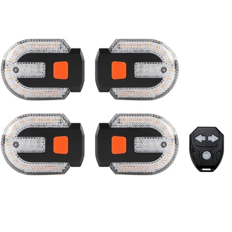 A51Q-Alarm Integrated 4Pcs Turn Signals For Bicycles With Remote Control/Waterproof Strobe Bike Tail Light Rear Light