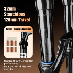 BOLANY Bike Air Fork 27.5/29inch 120mm Travel Oil Air Suspension Lightweight Magnesium Alloy Quick Release Bicycle Air Fork