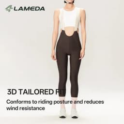 LAMEDA New Women Spring Summer Bib Long Pants with Double Elastic Interface Pad Road Bike Cycling Trousers with Breathable Mesh