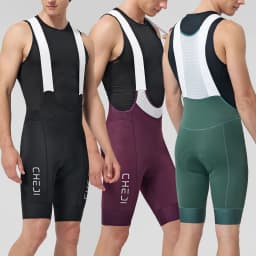 Cheji Men's Cycling Bib Shorts with Anti-slip Webbing Comfortable Cycling Underwear Breathable Cycling Underwear