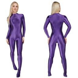 LEOHEX gloss Zentai One Piece Bodysuit Cosplay Catsuit Jumpsuits Stretch bodystocking Spandex Oily yoga sports diving suit