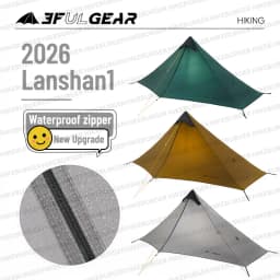 3F UL Gear 2026 Lanshan 1P Tent Outdoor Camping 15D SilNylon Tent Ultralight 760g Waterproof Poleless Tent Trekking Backpacking