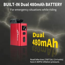 Electric Bike Air Pump Fast Inflation with Gauge 120PSI Tire Inflator Aluminum Alloy Pump with Presta & Schrader & Clik Valve