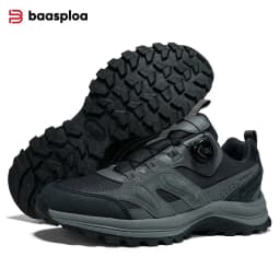 Baasploa Men Hiking Shoes Non-Slip Wear Resistant Outdoor Climbing Walking Shoes for Men Comfort Inner Cotton Outdoor Sneakers