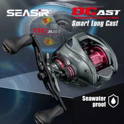 SEASIR DCAST DC Baitcasting Fishing Reel Digital Control Long Cast Carbon Washers Brass Gears 7.3:1 7+1BB Max Drag 8.5kg