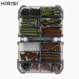 Hirisi 326Pcs Carp Fishing Tackle Kit Complete Hair Rig Accessories with Carp Hooks Quick Change Swivels Terminal Tackle XP400