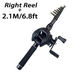 Mini Shrink 31cm Portable Fishing Rod Kit 1.5-2.1M Telescopic Carbon Trave Pole High Speed 7.2:1 Baitcasting Reel Carp Fishing
