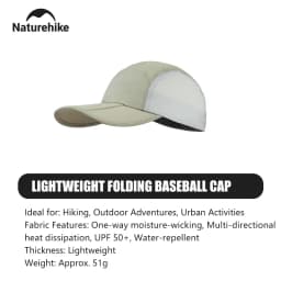 Naturehike Outdoor Baseball Cap Hiking UPF 50+ Sun Hat Ultralight Foldable Sports Hat Summer Breathable Waterproof Hat Men Women